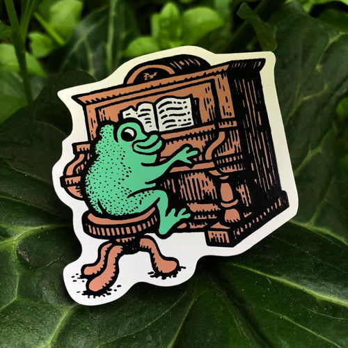 Frog at the Piano Sticker