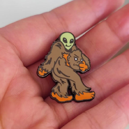 Sasquatch Alien enamel pin